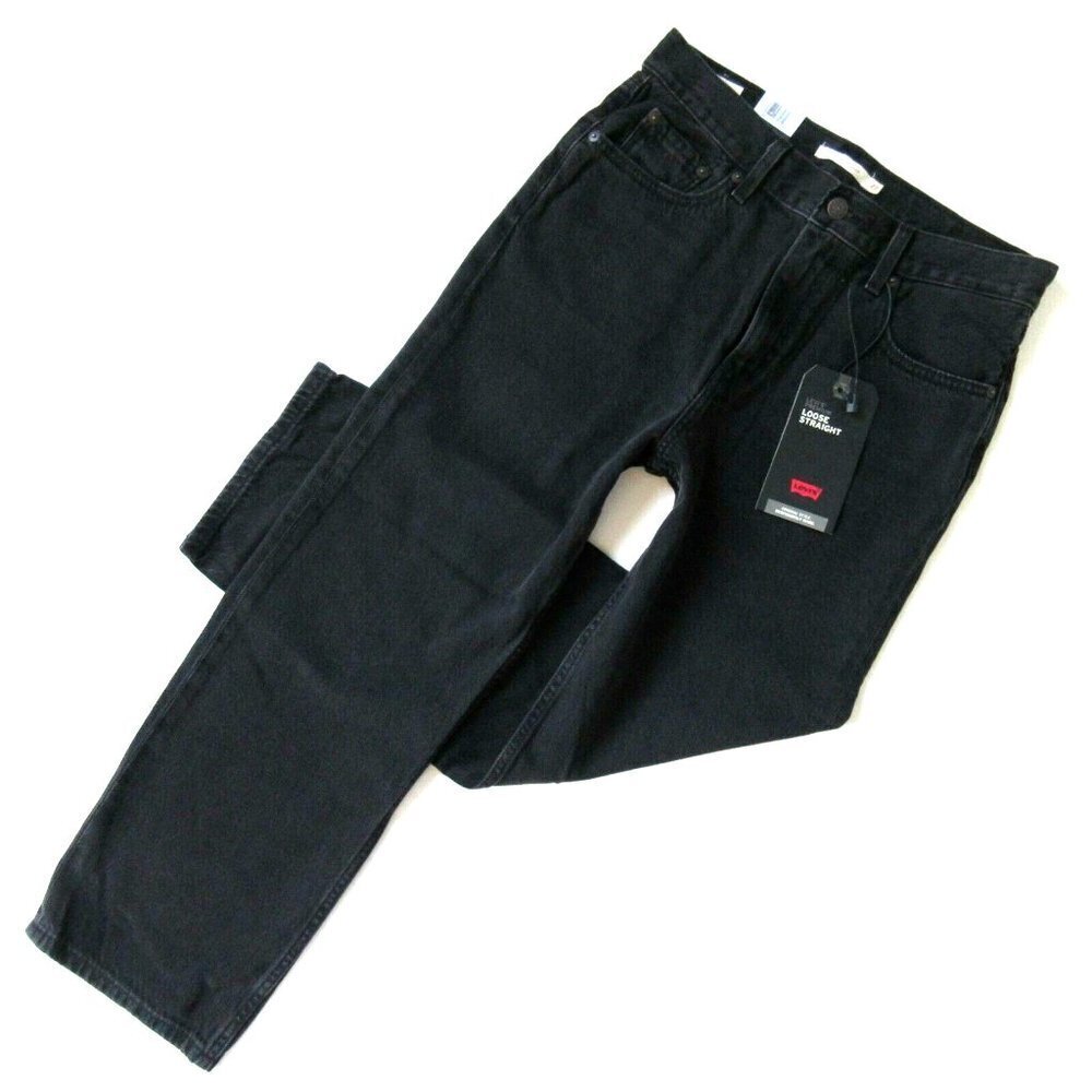 NWT Levi's Loose Straight in Black Soul Tencel Cotton Jeans 27 x 28 $108